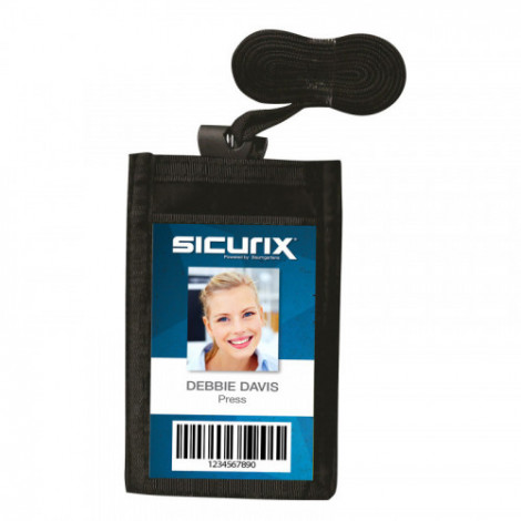 SICURIX ID Neck Pouch Badge Holder, Vertical, Adjustable...