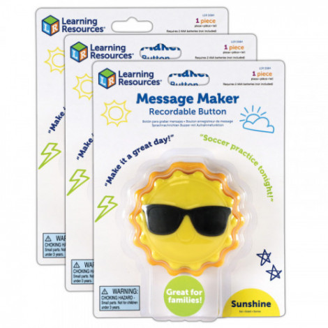 Learning Resources Message Recorder - Sun, Pack of 3