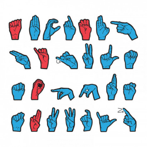 WonderFoam® Magnetic Sign Language Letters, Red & Blue...