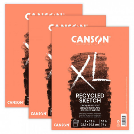 Canson XL Series Sketch Pad, Recycled, Foldover Binding, 100
