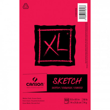 Canson XL Series Sketch Pad, Foldover Binding, 100 Sheet,...