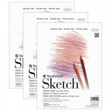 Strathmore 200 Series Sketch Pad, Tape Binding, 100...