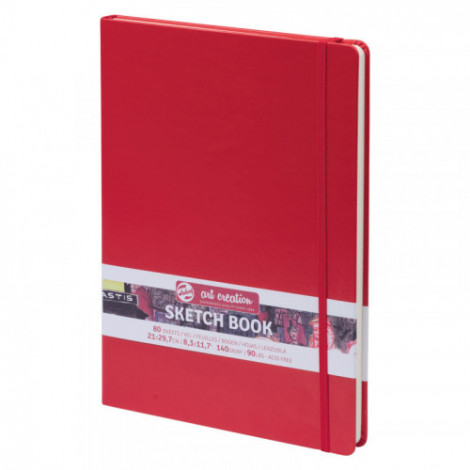 Talens Art Creation Sketchbook, 80 Sheets, 90lbs, Red...
